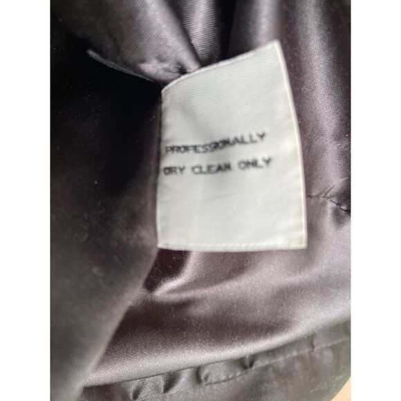 Kenneth Cole Wool Blend Charcoal Gray Belted Coat Size 14 Womens Long Button-Up - Picture 9 of 9